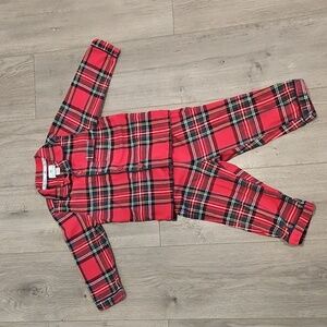 Classic Red Plaid Kids Pajama Set